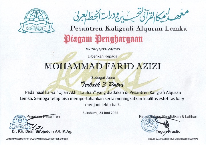 Juara 3 Ujian Lauhah